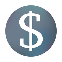 Farbiger Button - Dollarzeichen eckig