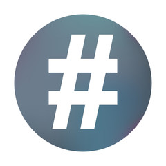 Obraz premium Farbiger Button - Hashtag dick