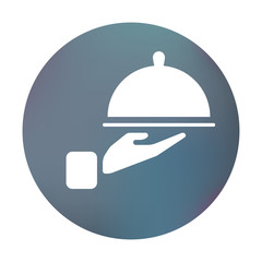 Farbiger Button - Kellner-Symbol