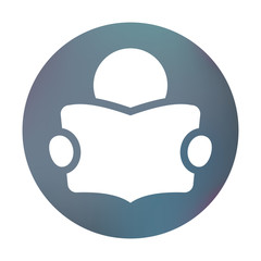 Farbiger Button - lesendes Männchen