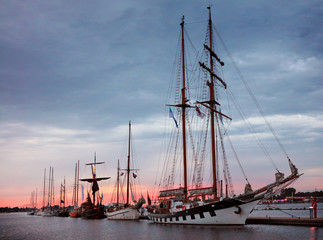 Fototapeta premium sailboats in harbour of Riga