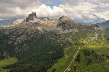 Naklejka premium View of Averau from Lagazuoi Piccolo, Dolomites, Italy, 12th July 2017