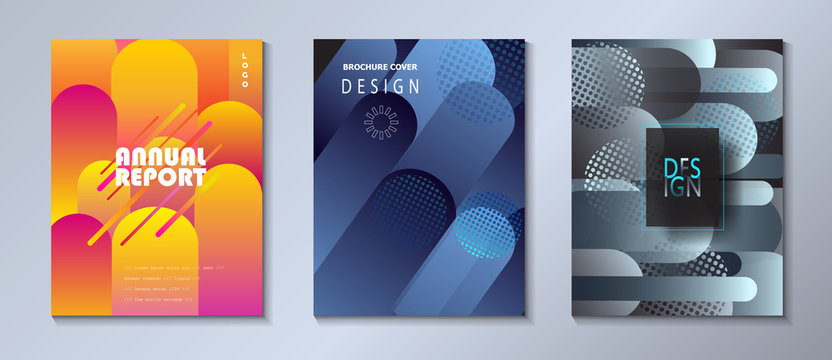 Modern brochure covers set, futuristic design Abstract Diffuse colored spots dynamic background. Vector template minimalist poster