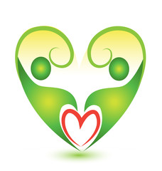 Green couple plant figures icon