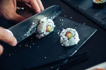 Sushi Being Cut