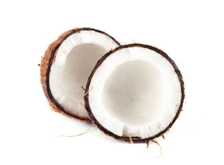 Tropical fruit coconut. Fresh coconut isolated on white background
