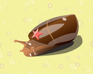 snail on a yellow background