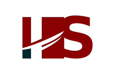 IS Red  Negative Space Square Swoosh Letter Logo