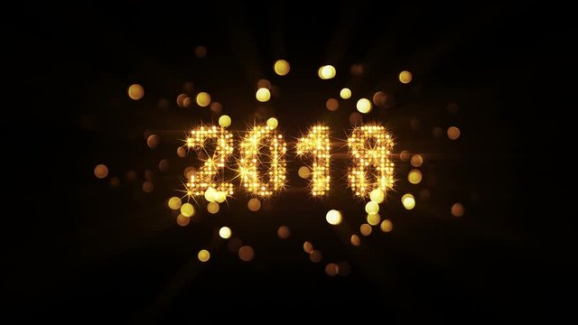 New year 2018 greeting from firework. last 5 seconds are loopable. 4k (4096x2304)  
