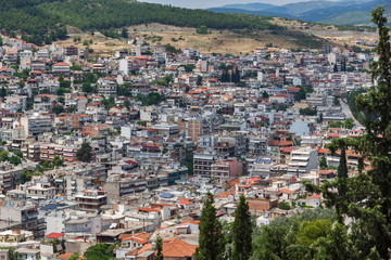 Fototapeta na wymiar Panoramic view of Lamia City, Central Greece 