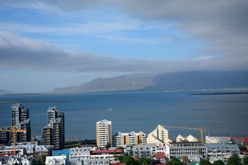 View of the city from Hallgrimskirkja, Reykjavik, Iceland