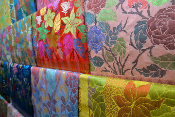Colorful Songket Textiles, Malaysia.
