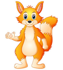 Cute fox cartoon standing