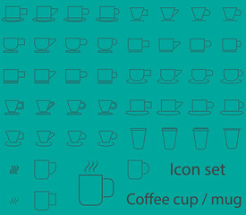 coffee cup / mug icon set