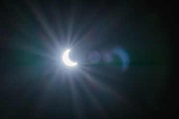 solar eclipse with glare backgrounds