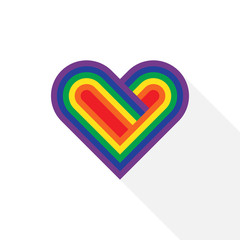 LGBT community heart symbol flat design