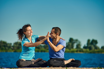 happy Padmasana pose