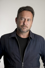 Portrait of Bearded Male Looking Away Over Gray Background