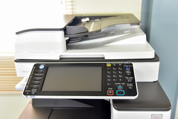 close up on copier in the office for business people workplace