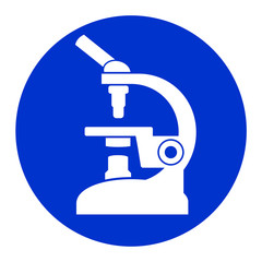circle microscope blue icon
