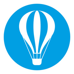 hot air balloon blue icon