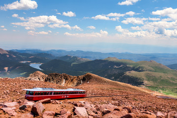This is a view from the top of Pikes Peak in Colorado Springs, Colorado.