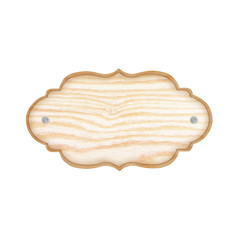empty wooden sign isolated on white background
