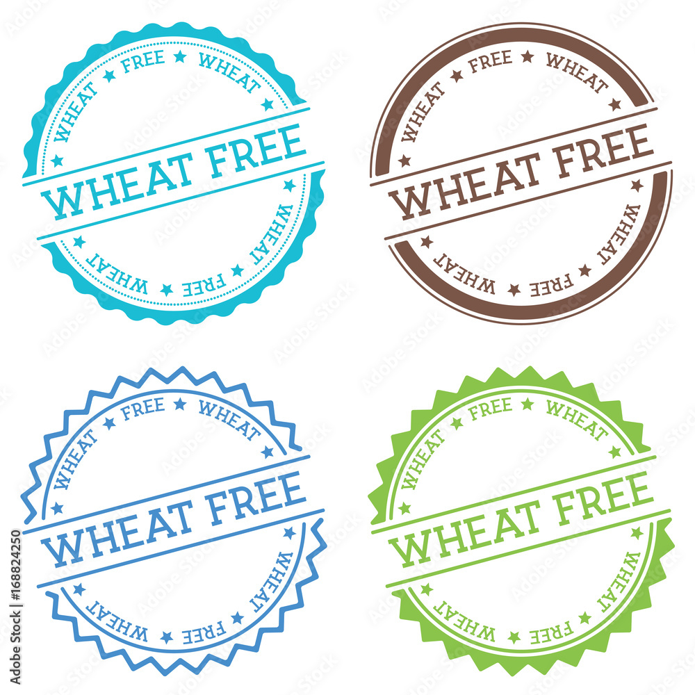 Poster wheat-free badge isolated on white background. flat style round label with text. circular emblem vec