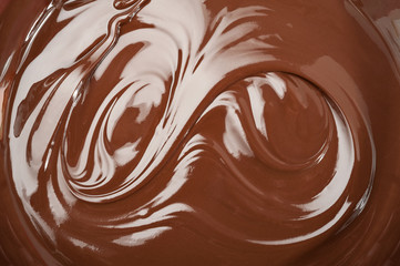 Melted chocolate swirl background.