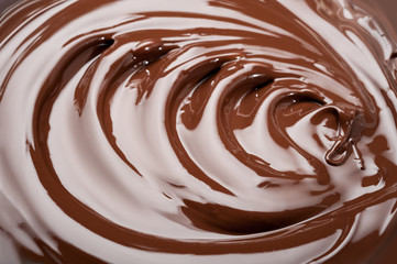 Melted chocolate swirl background.