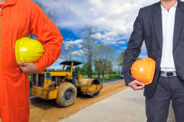 Engineers and technicians are safety and road construction.