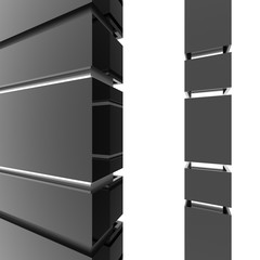 Futuristic black architecture background. 3D Rendering.