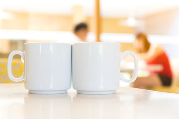 Coffee mug in coffee shop