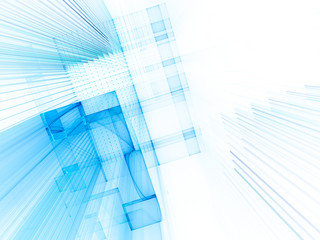 Fototapeta premium Abstract background. Fractal graphics series. Three-dimensional composition of grids and beams.