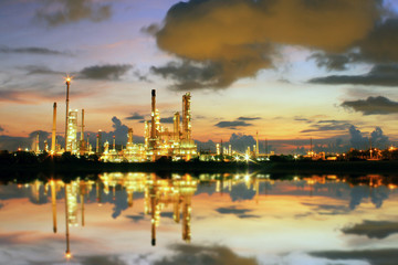 Obraz na płótnie Canvas Oil Refinery factory in the morning at Thailand