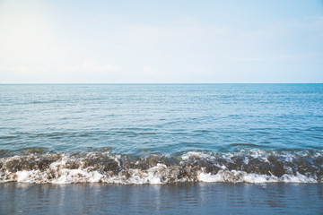 Small waves on the sea coast, beautiful blue sea landscape