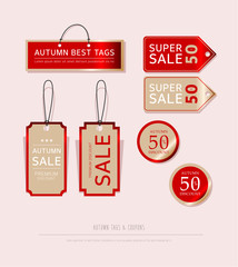 Autumn concept tag set