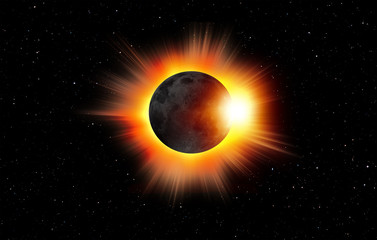 Solar Eclipse "Elements of this image furnished by NASA " © muratart