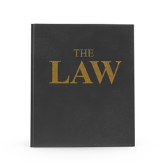 Law Book on white. Front view. 3D illustration