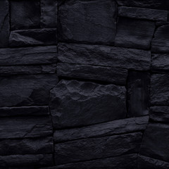 black stone wall for background and design.