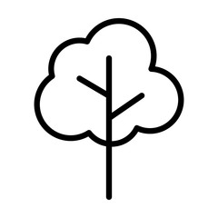 Simple cartoon tree / plant line art vector icon for nature apps and websites