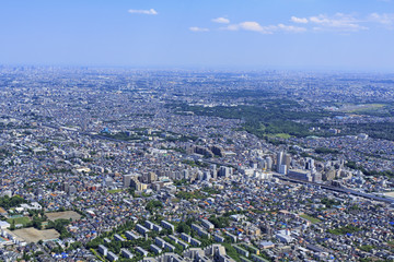 武蔵小金井上空／郊外の住宅地