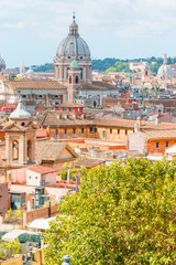 Fototapeta premium View at Tiber and St. Peter's cathedral in Rome