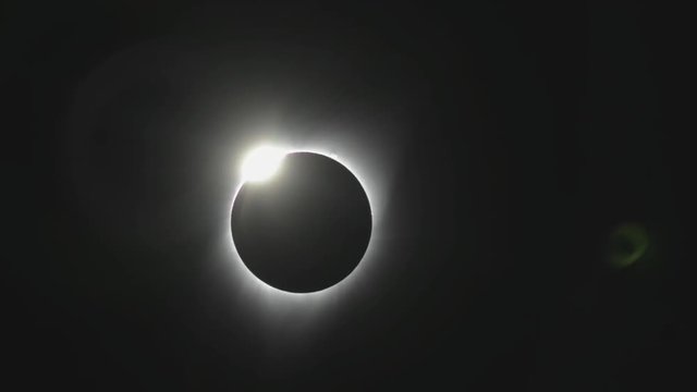 The 'Diamond Ring' effect at the end of totality during a complete solar eclipse in August 2017 as seen from the state of Oregon. 