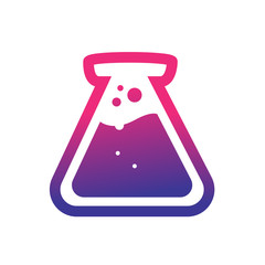 flask of lab illustration, symbol design, isolated on white background.