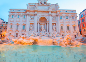 Rome Trevi Fountain (Fontana di Trevi) in Rome, Italy. Trevi is most famous fountain in Rome