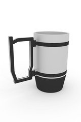 Original mug for hot drinks, tea or coffee.3d render, 3d illustration