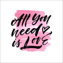 All you need is love artistic lettering. Vector illustration - 168836043