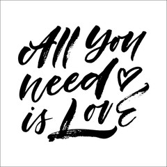 All you need is love lettering. Vector illustration - 168836062
