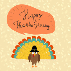 Happy Thanks giving with hand lettering fonts vector. illustration EPS10.